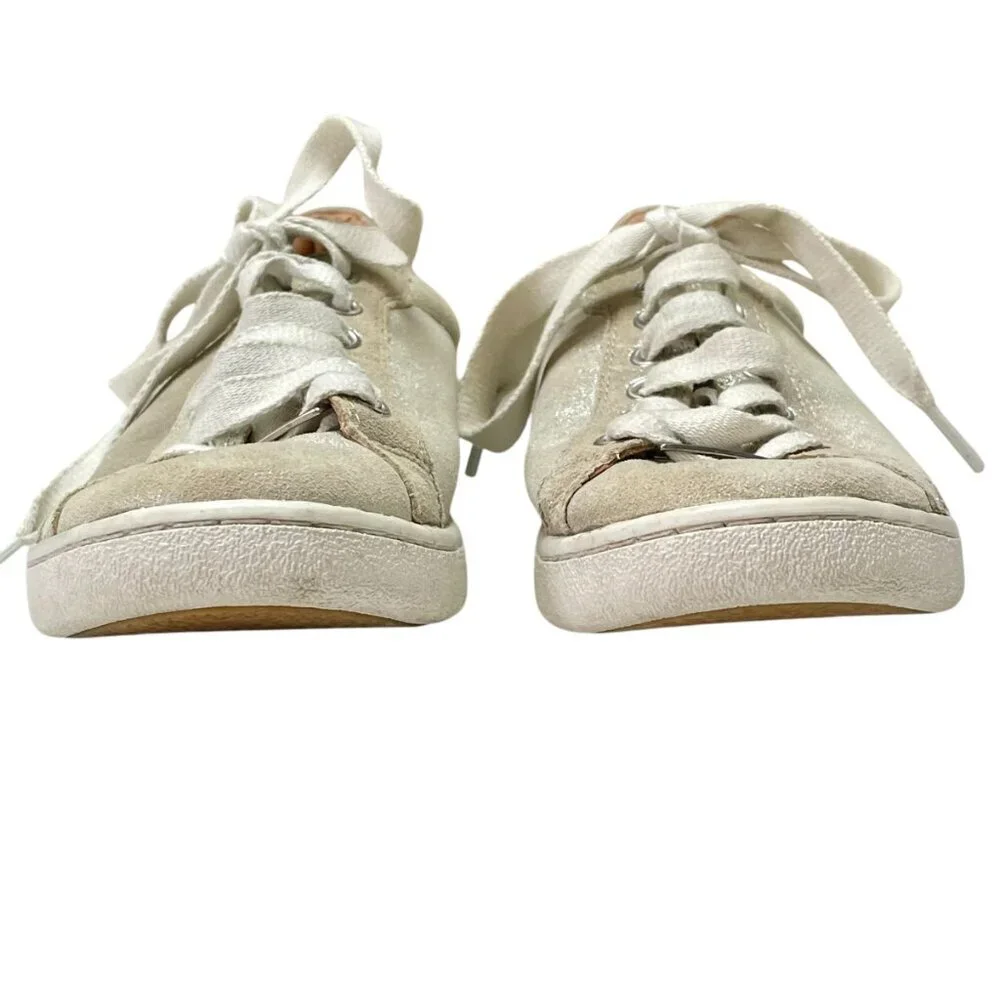 UGG Milo Stardust Silver Suede Metallic Sneakers Women’s 7